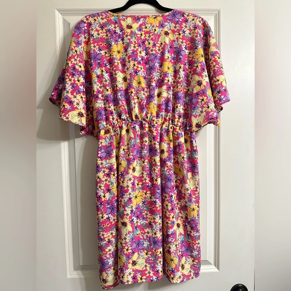 SHEIN Floral Pink and Yellow Dress - Picture 3 of 3